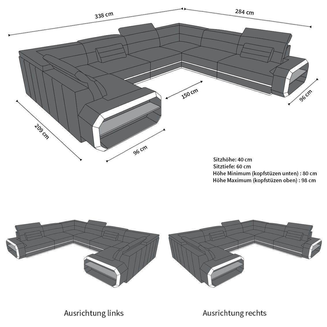 Genesis Sectional In Leather With Usb