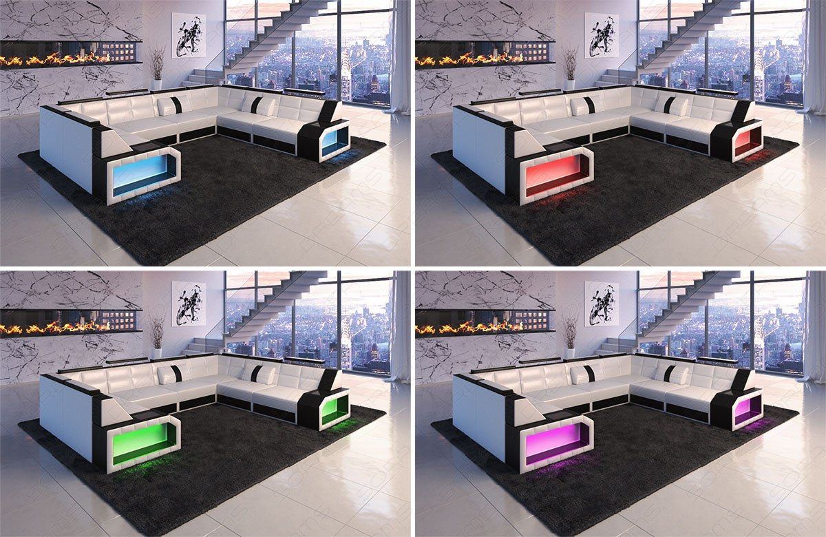 Pesaro leather corner sofa