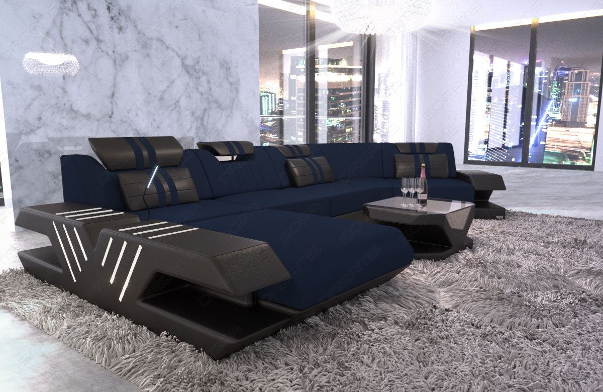 Fabric Sofa Venezia In Velvet Woven Microfiber