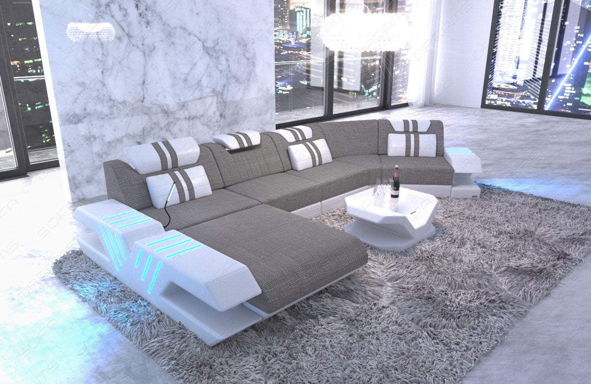 Fabric Sofa Venezia In Velvet Woven Microfiber