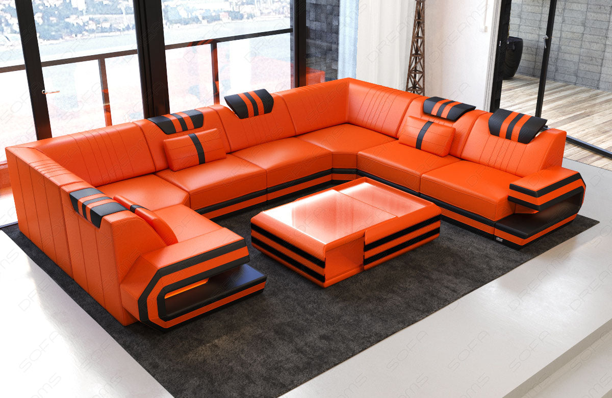 Devolo Sectional As A Leather Sofa With Led