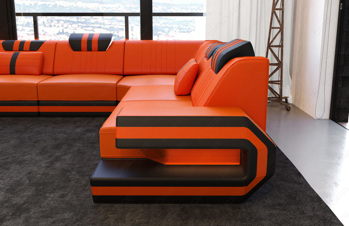 Devolo Sectional As A Leather Sofa With Led
