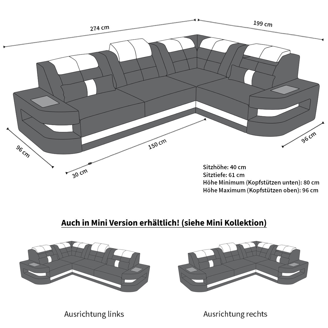 Corner Sofa Taho As A Leather Sofa With Many Extras