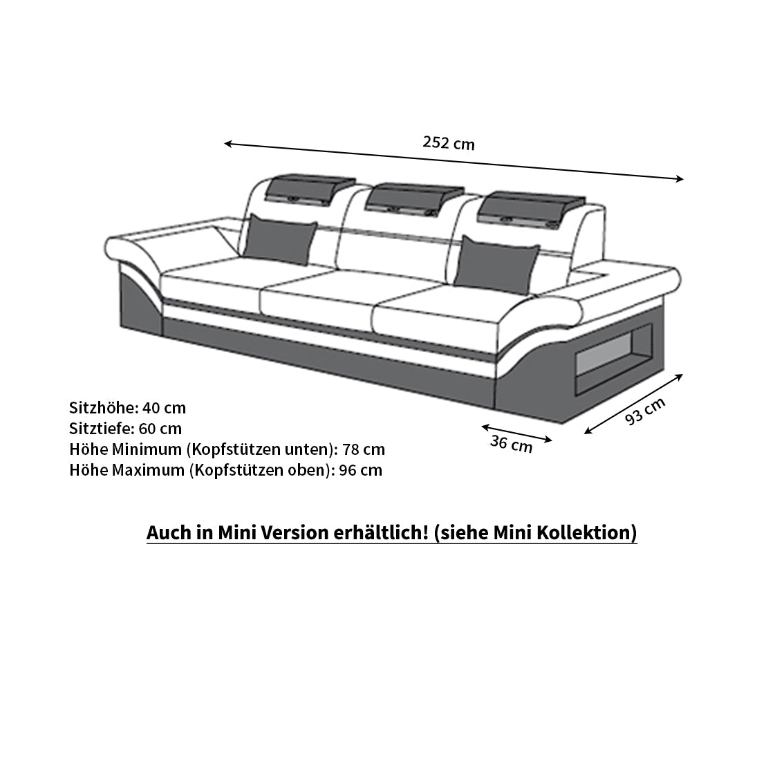 Sofa Megano Fabric 3 Seater