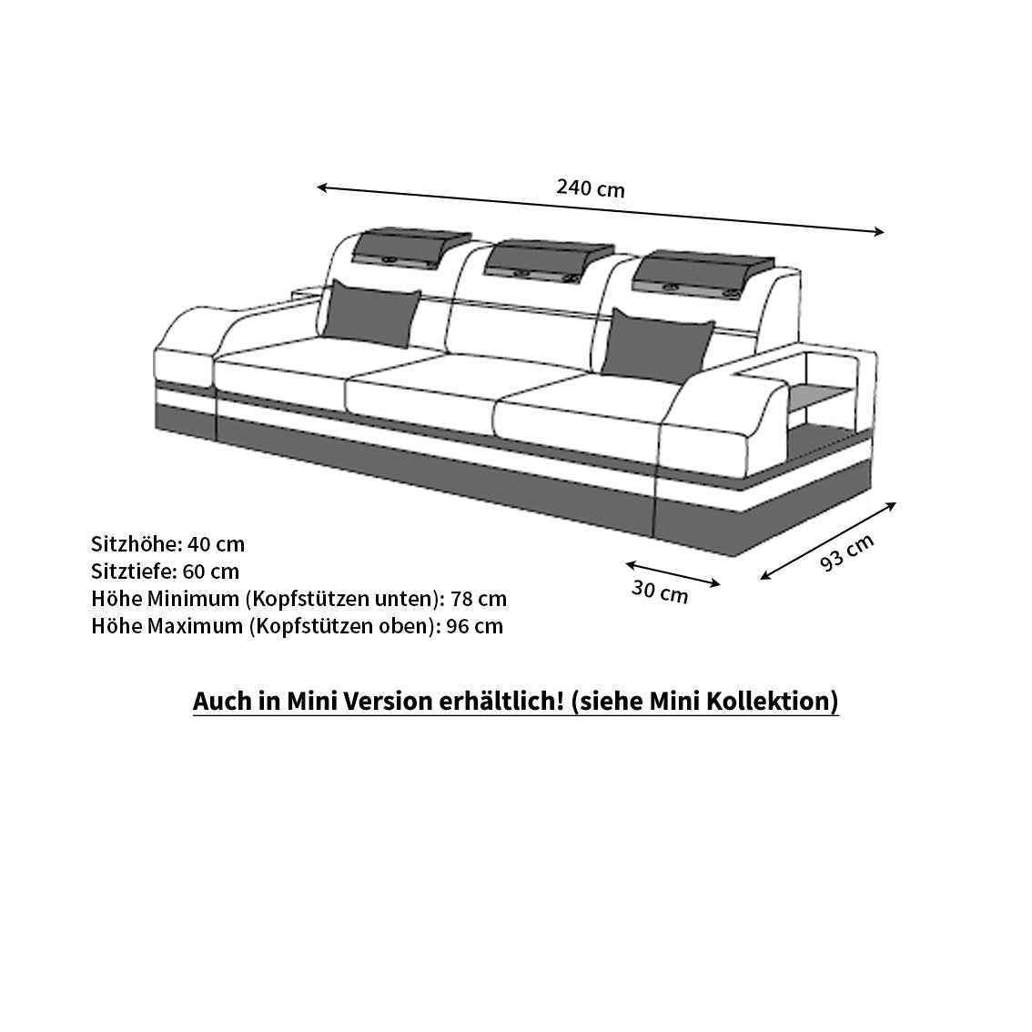 Leather Sofa Oronika 3 Seater