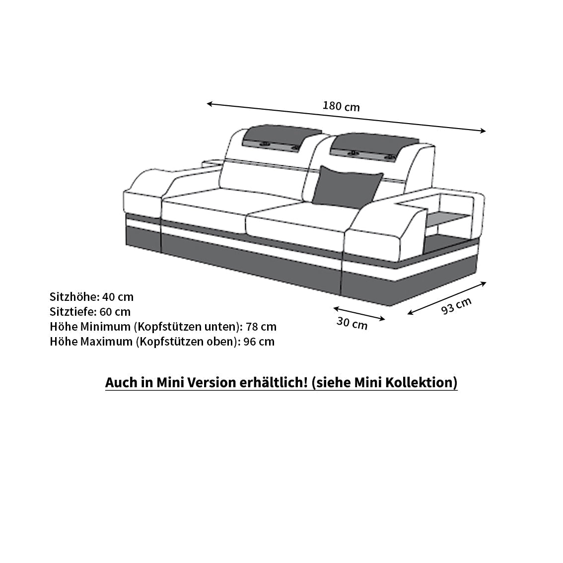 Two-Seater Fabric Sofa Oronika