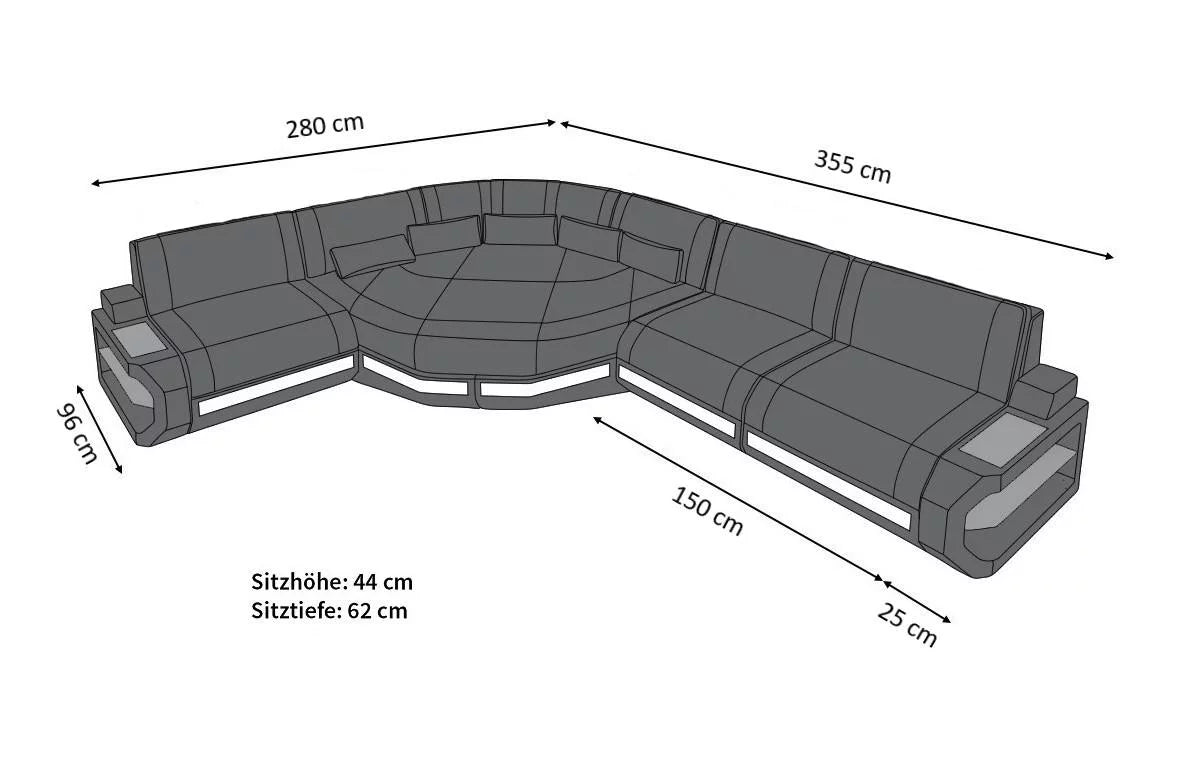 Rattan sofa Asti L long cream