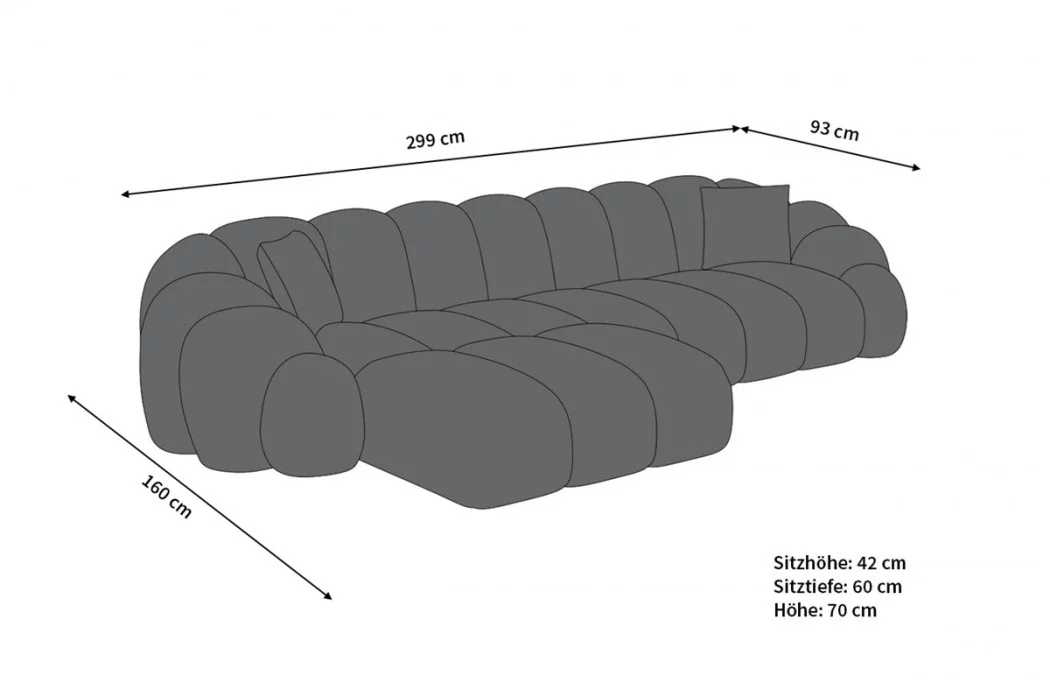 Fabric Corner Sofa Rajada L Shape Short