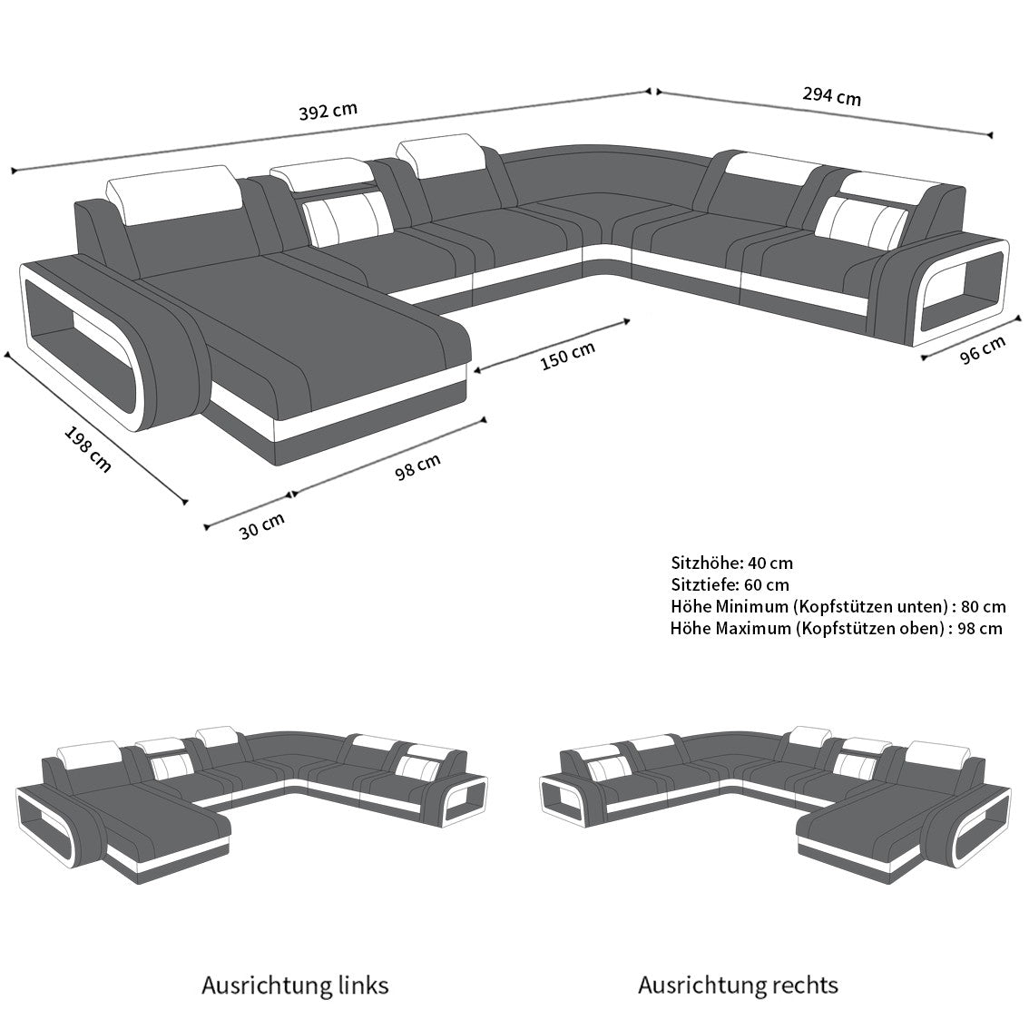 Xxl Sofa Sectional Berlin In Leather