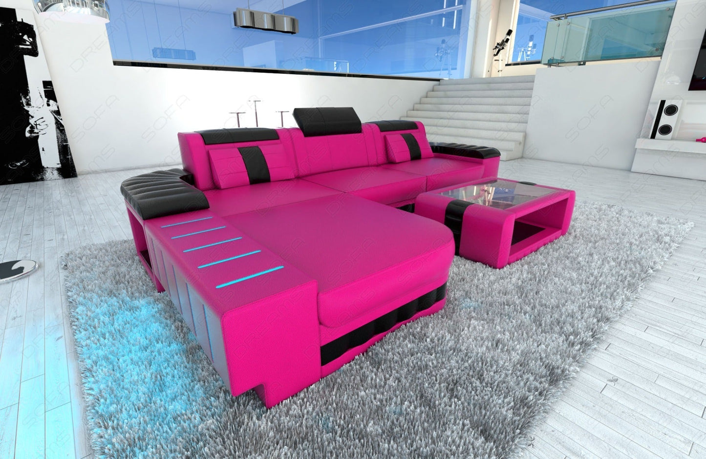 Corner Sofa Baronka As A Leather Sofa With Led