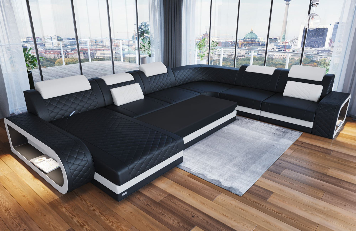 Xxl Sofa Sectional Berlin In Leather