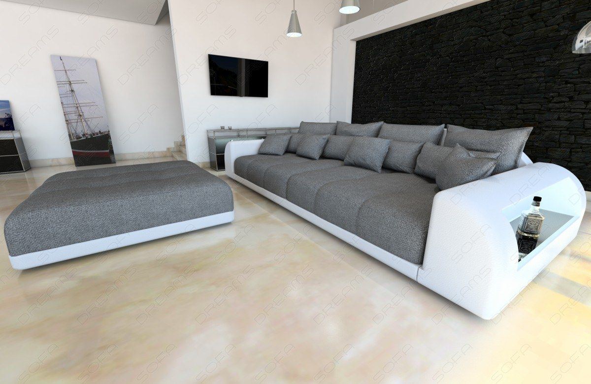 Big Sofa Miami In Woven Microfiber With Led