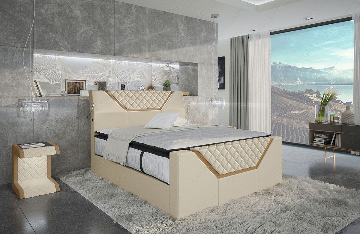 Nantes Leather Box Spring Bed
