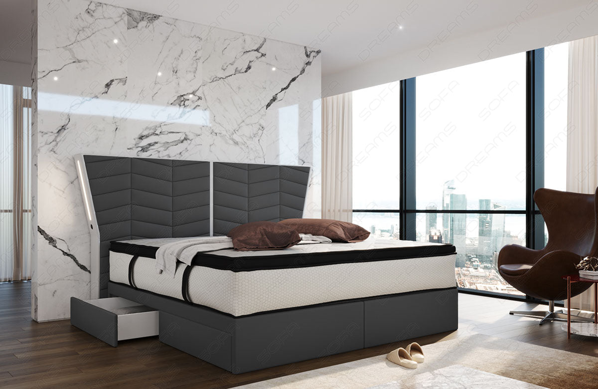 Box Spring Bed Novara Fabric