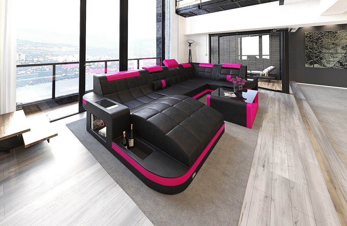 Leather Sectional Konstantin With Ottoman