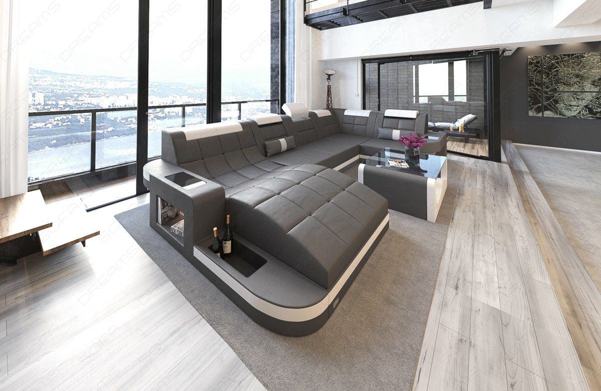Leather Sectional Konstantin With Ottoman