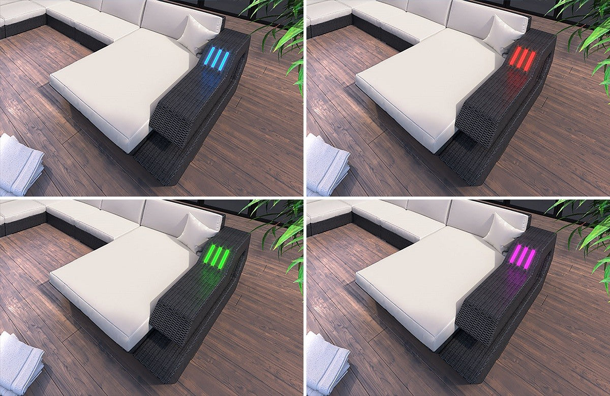 Rattan Sofa Ravenna L – Grey Design