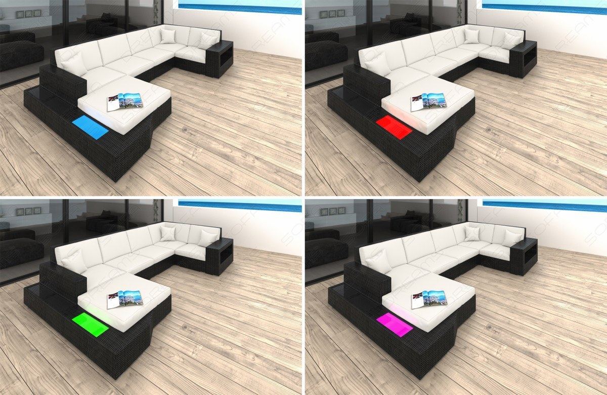 Rattan Sofa Miranolo U Shape Cream