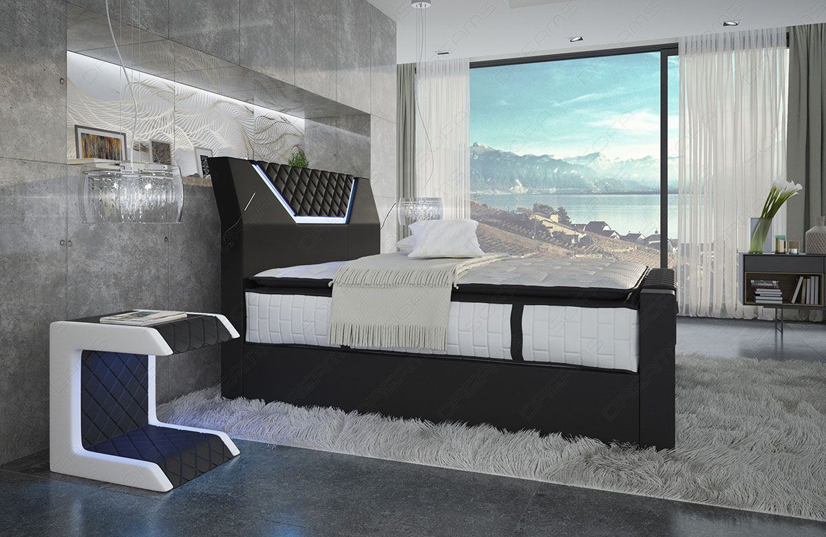 Nantes leather box spring bed