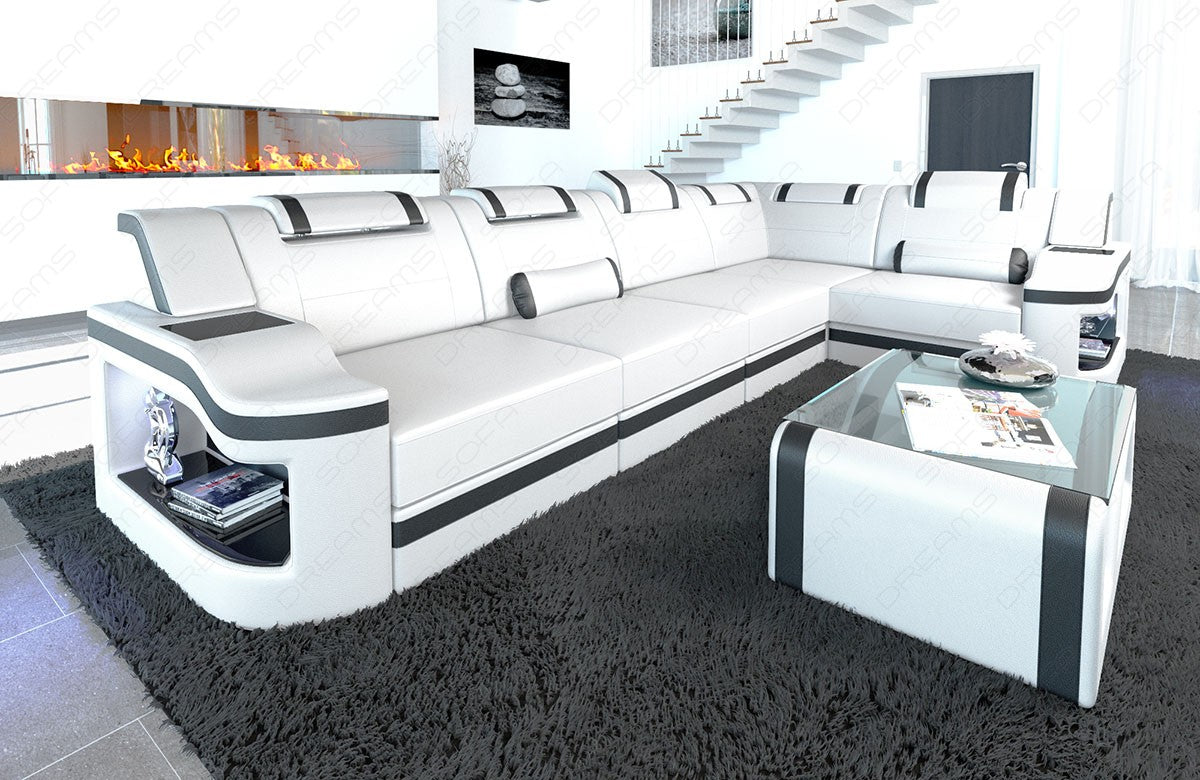 Corner Sofa Lyon Leather Sofa With Led