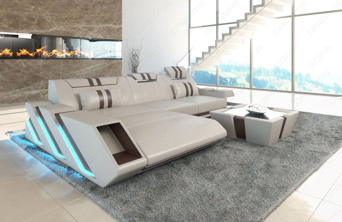 Leather Sofa Apollo As A Corner Sofa With Ottoman