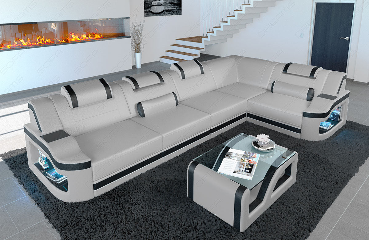 Corner Sofa Lyon Leather Sofa With Led