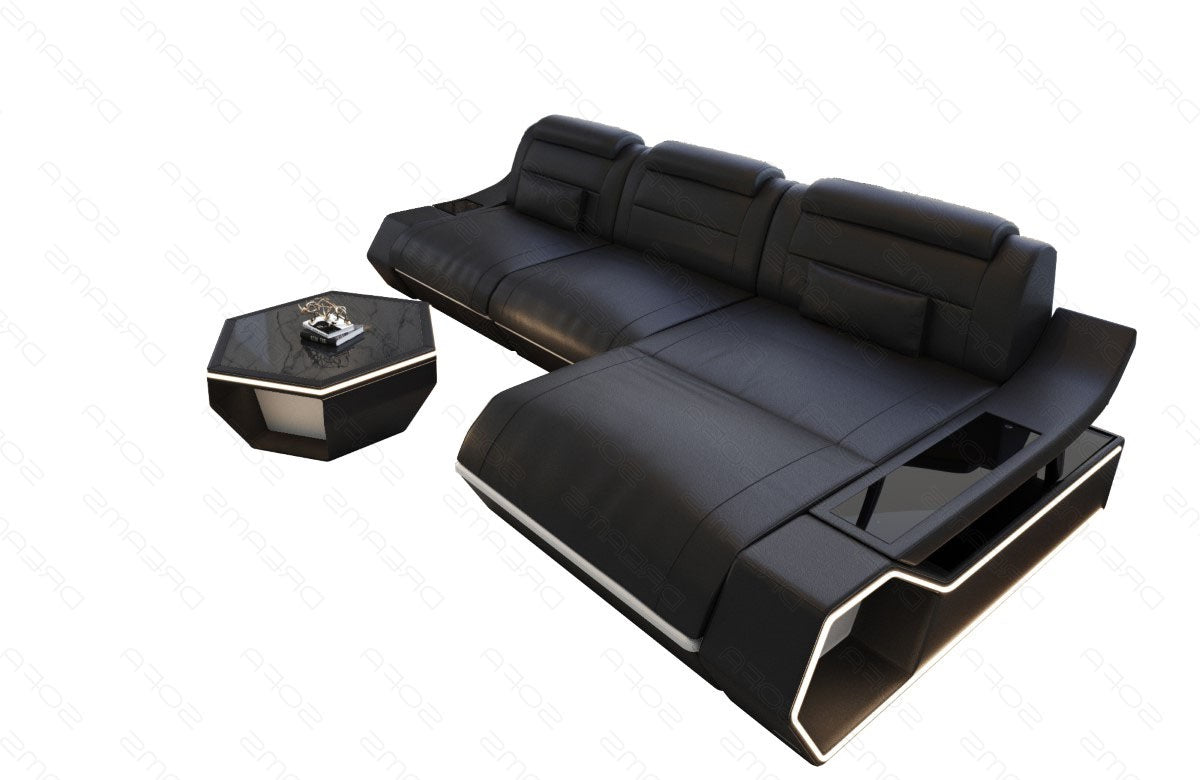 Toscano L-shaped leather corner sofa – modern and comfortable