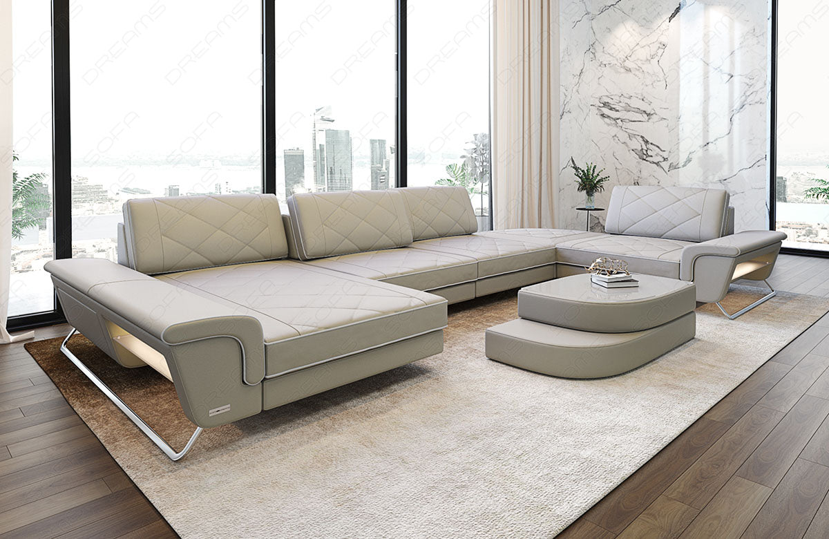 Leather Sectional Lari