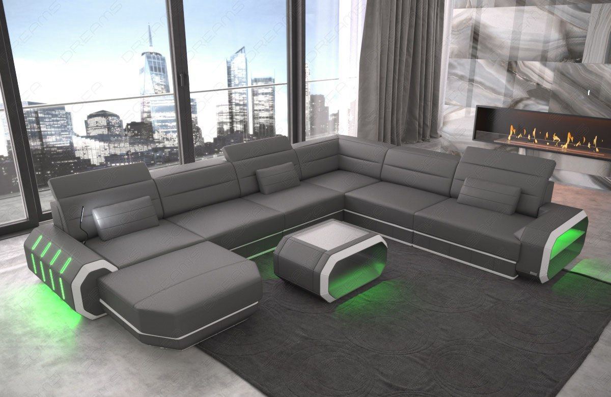 Rome Sectional In Xxl In Leather