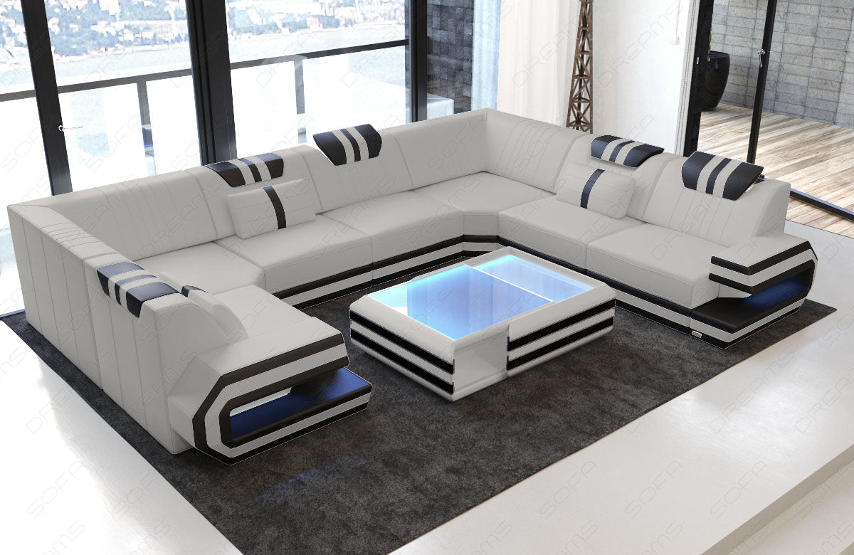 Devolo Sectional As A Leather Sofa With Led