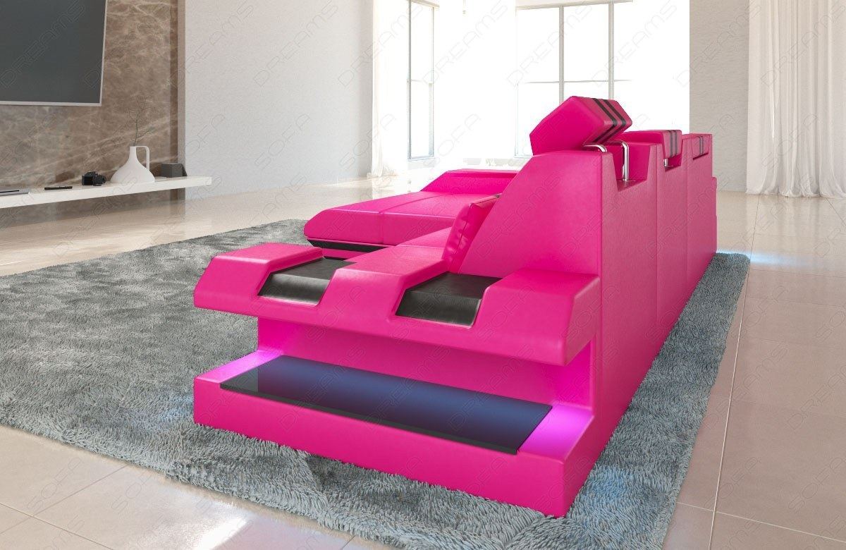 Leather Sofa Apollo As A Corner Sofa With Ottoman