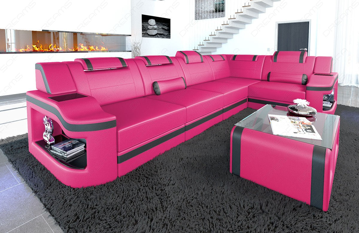 Corner Sofa Lyon Leather Sofa With Led