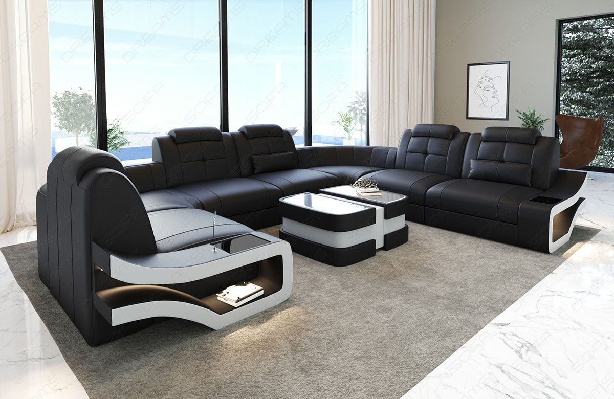 Mini Leather Sofa Naomi U Shape