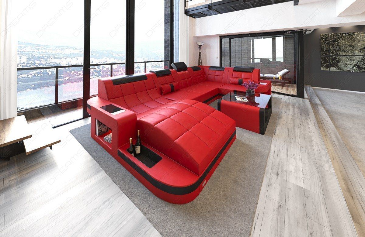 Leather Sectional Konstantin With Ottoman