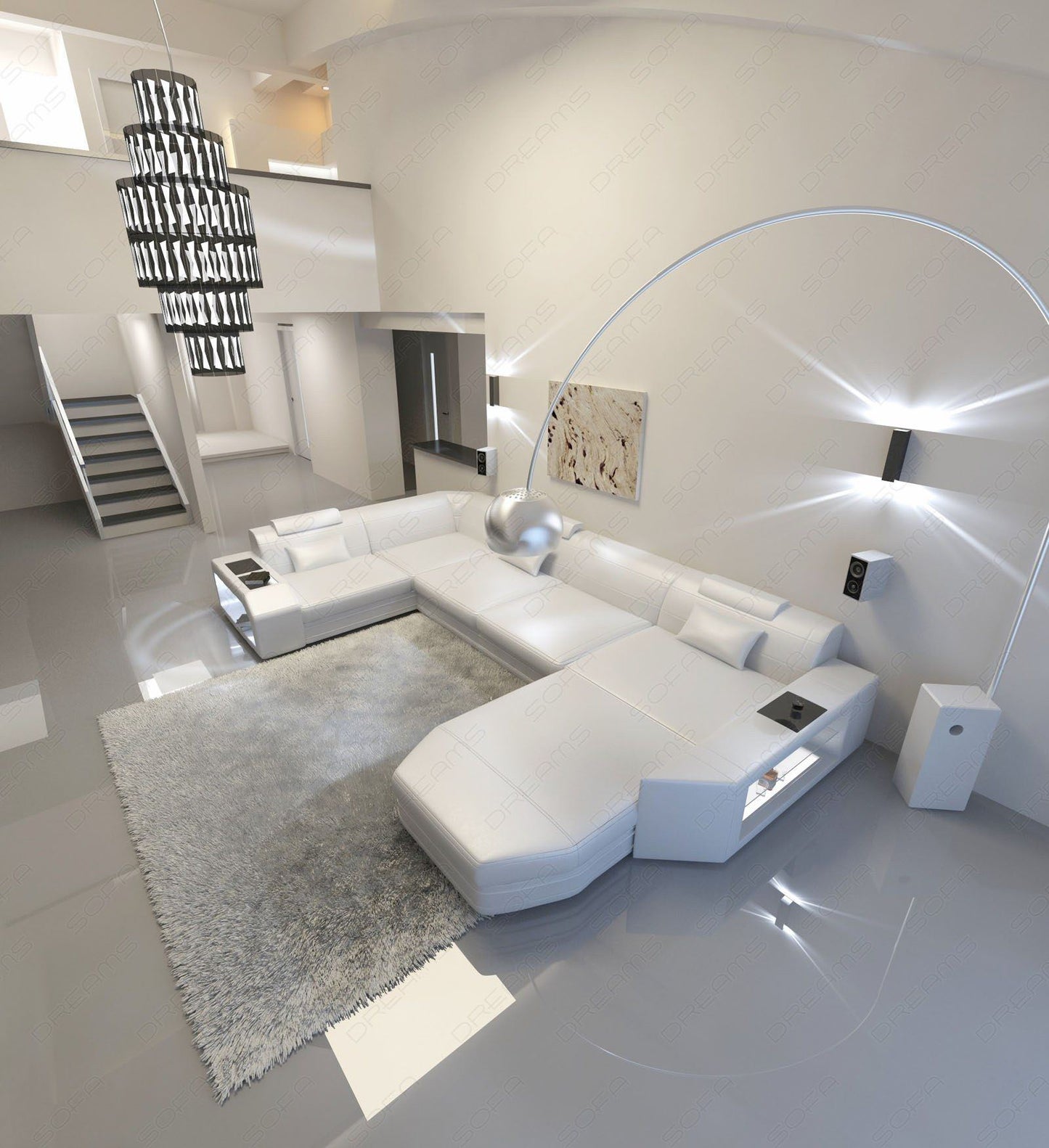 Presto Sectional As A U Shape With Light