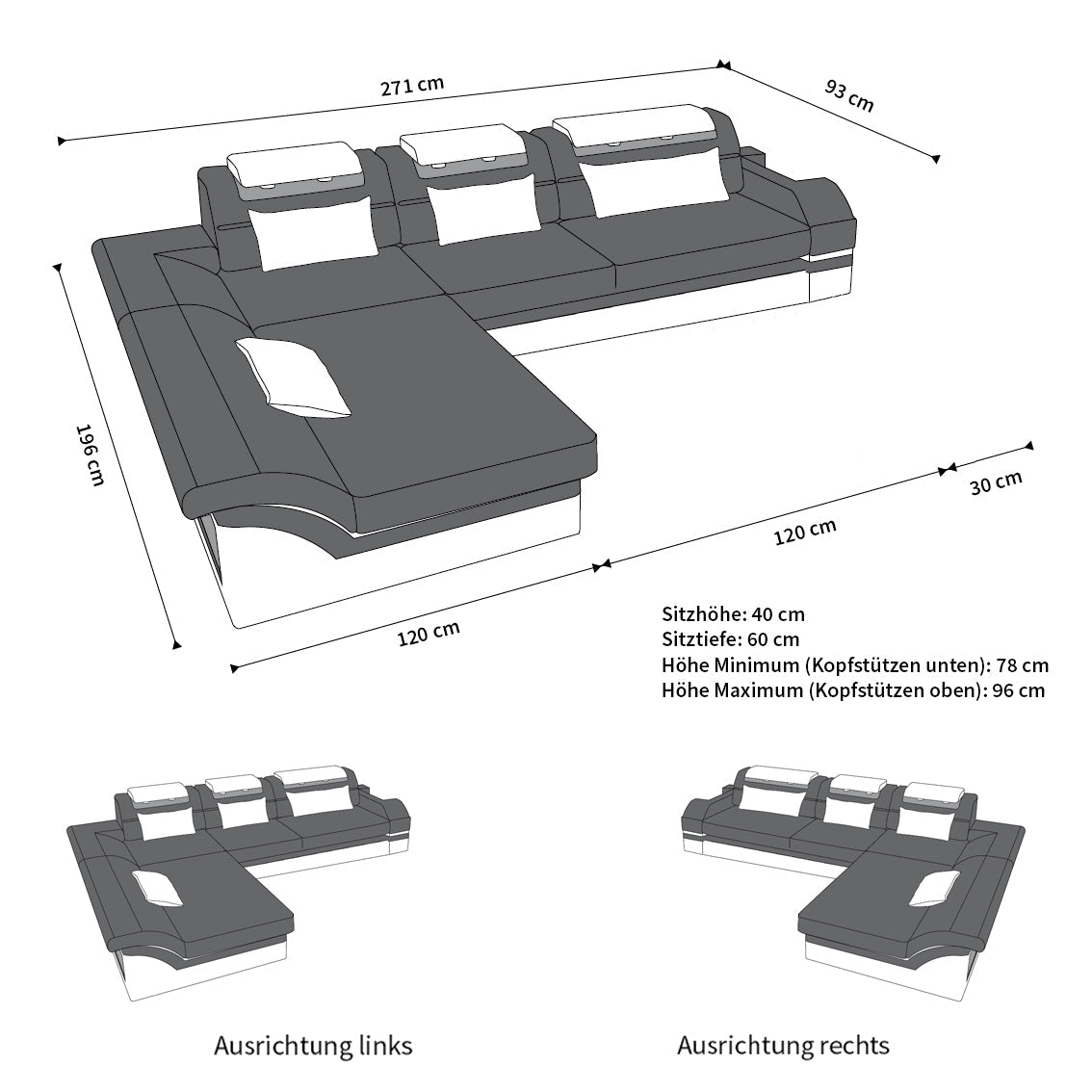 Corner Sofa Megano L Shape Mini