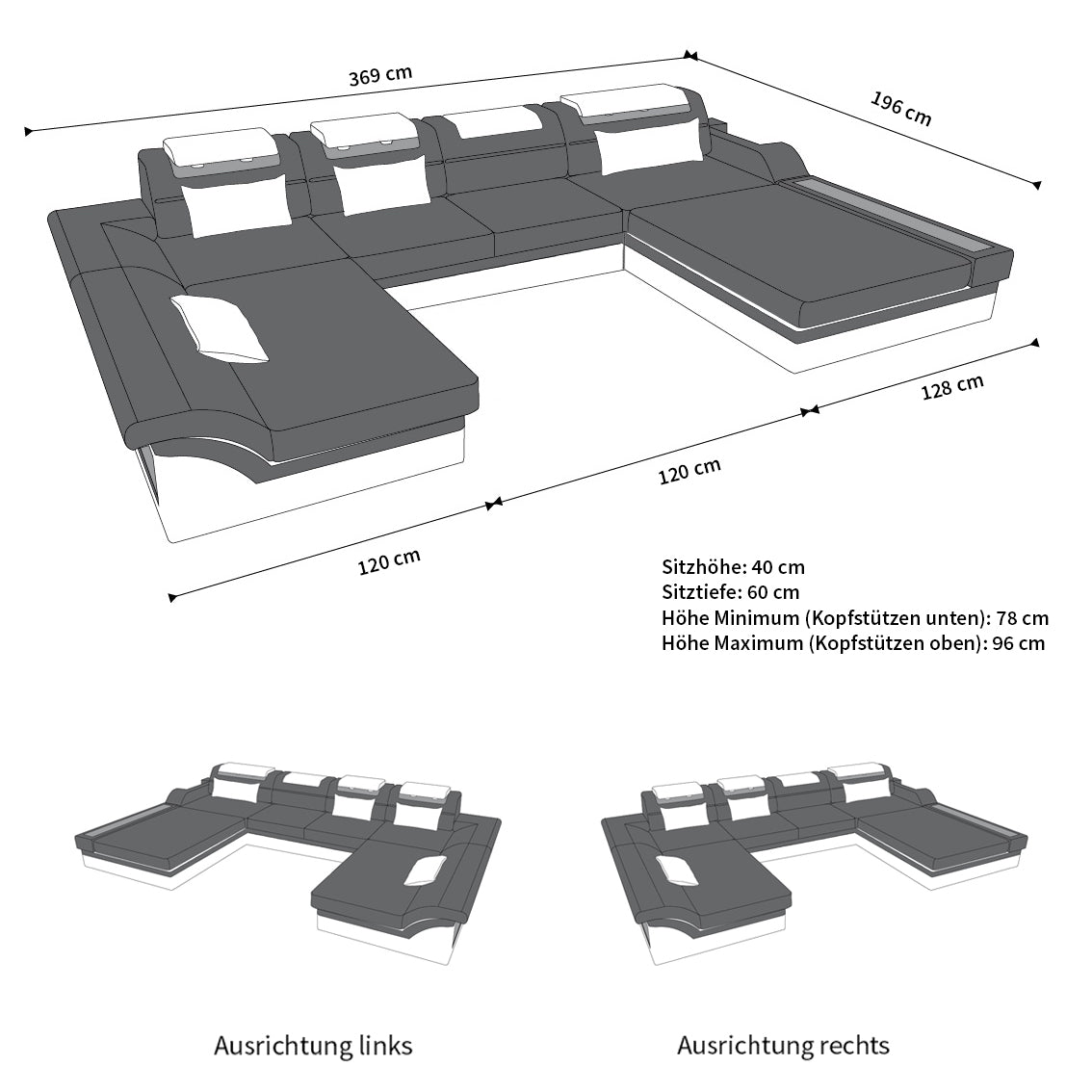 Sectional Megano Mini U Shape Leather