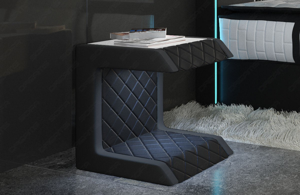 Bedside Table Paris Leather Side Table