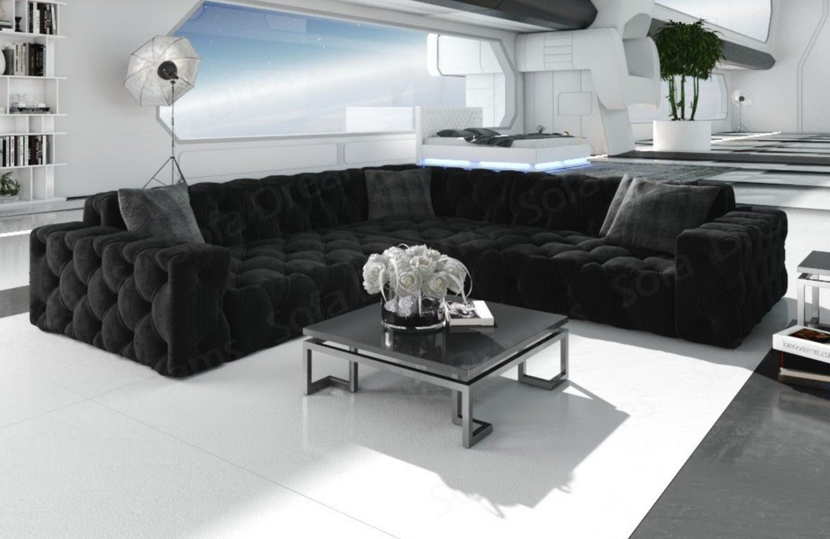 Menorca corner sofa in L-shape, fabric cover