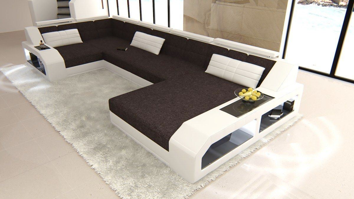 Fabric Sectional Aroba With Led And Usb
