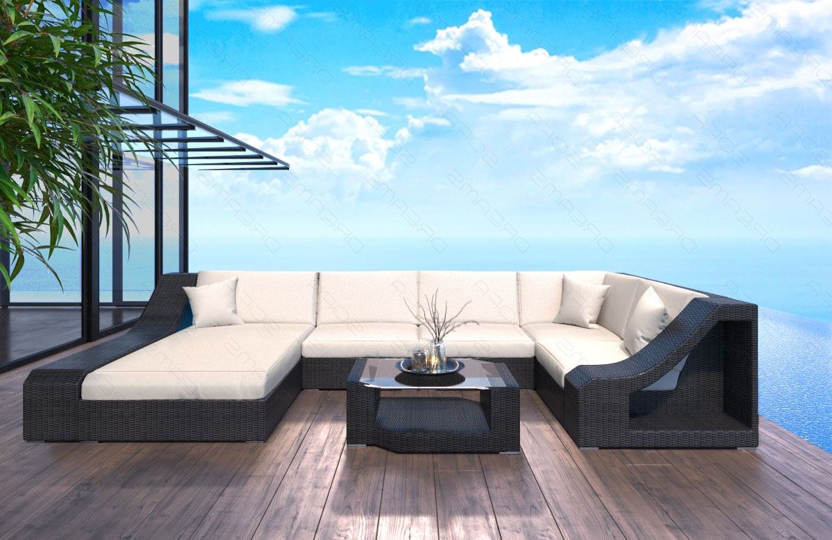 Rattan Sofa Temoni U Shape Cream