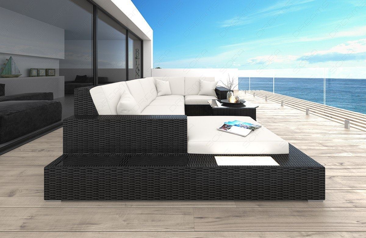 Rattan Sofa Miranolo U Shape Cream