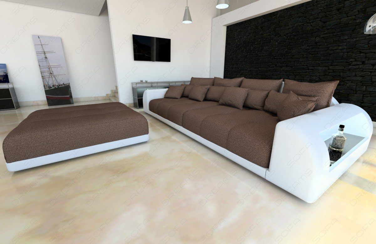 Big Sofa Miami In Woven Microfiber With Led