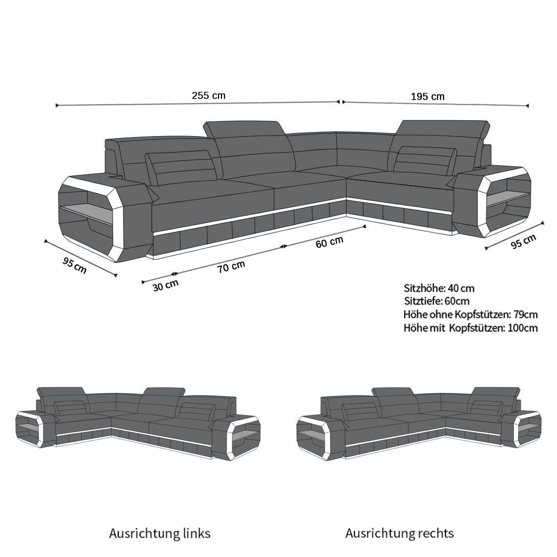 L Shape Sofa Genesis Mini Fabric Cover