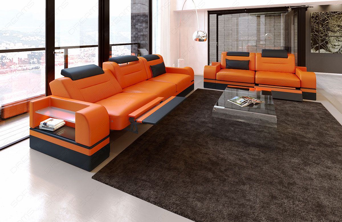 Oronika 3 And 2 Leather Sofa Set