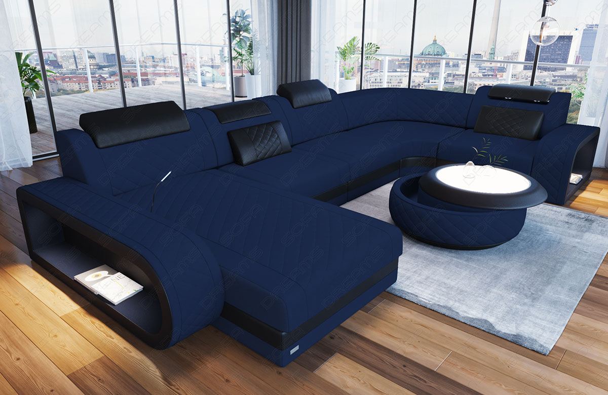U Shape Sofa Berlin Fabric Mini