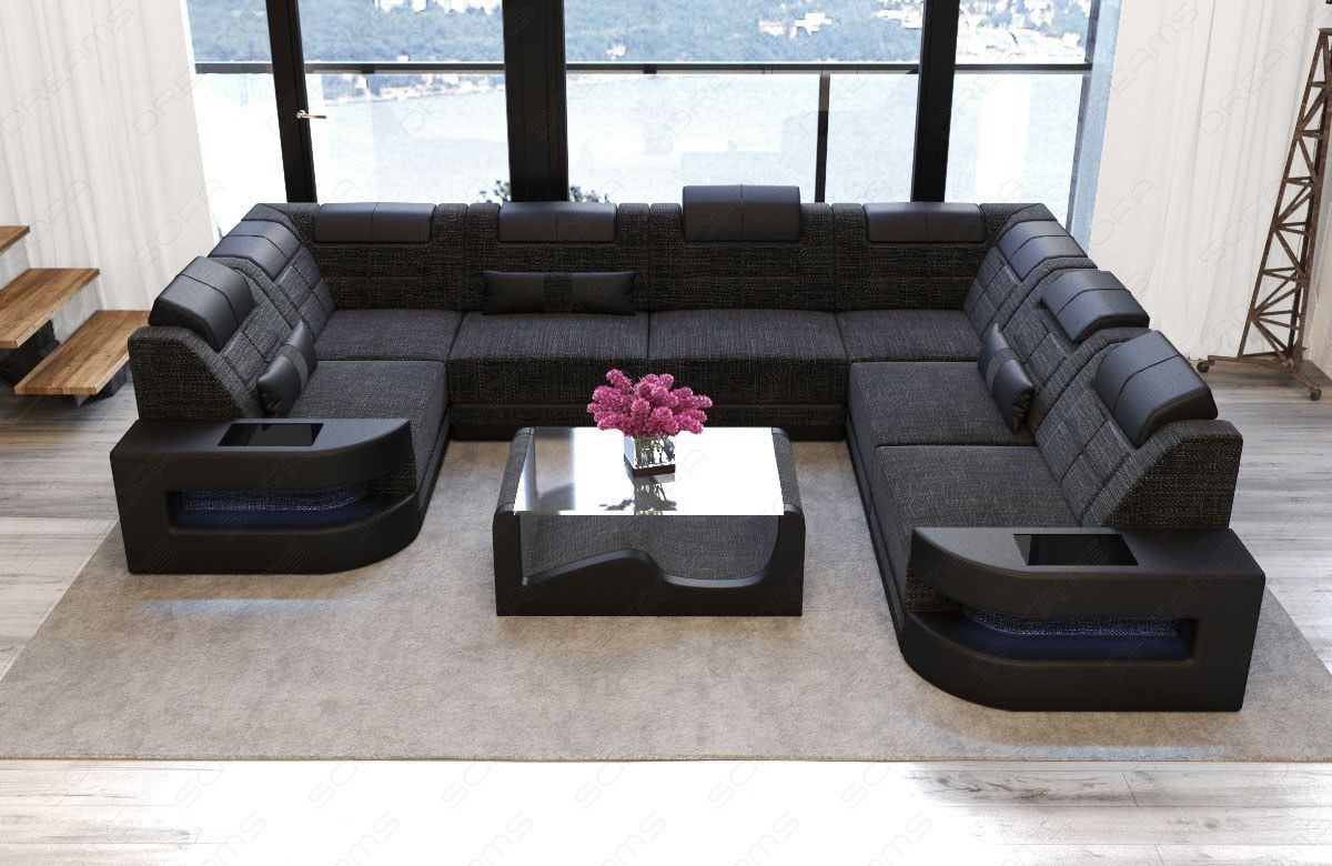 Taho Sectional With Led And Fabric Cover