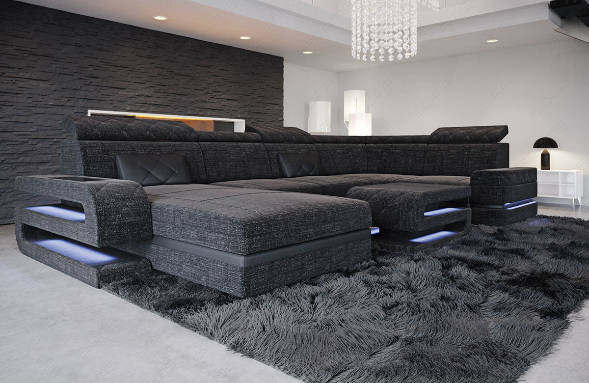 U Shape Fabric Sofa Bologna Mini