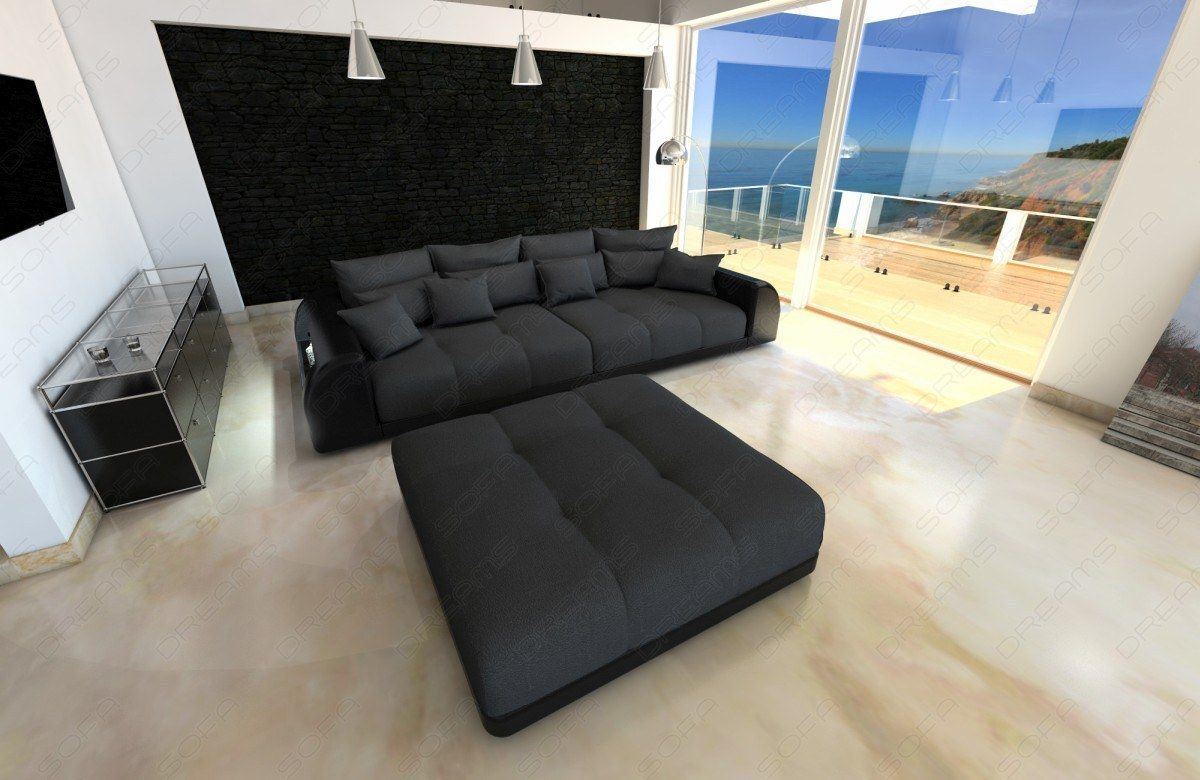 Big Sofa Miami In Woven Microfiber With Led