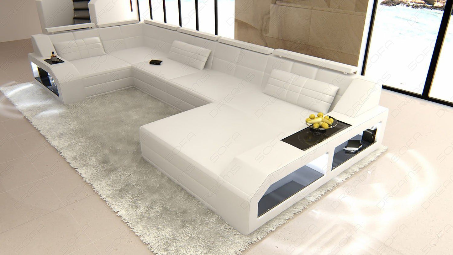 Leather Sectional Aroba Sofa With Led